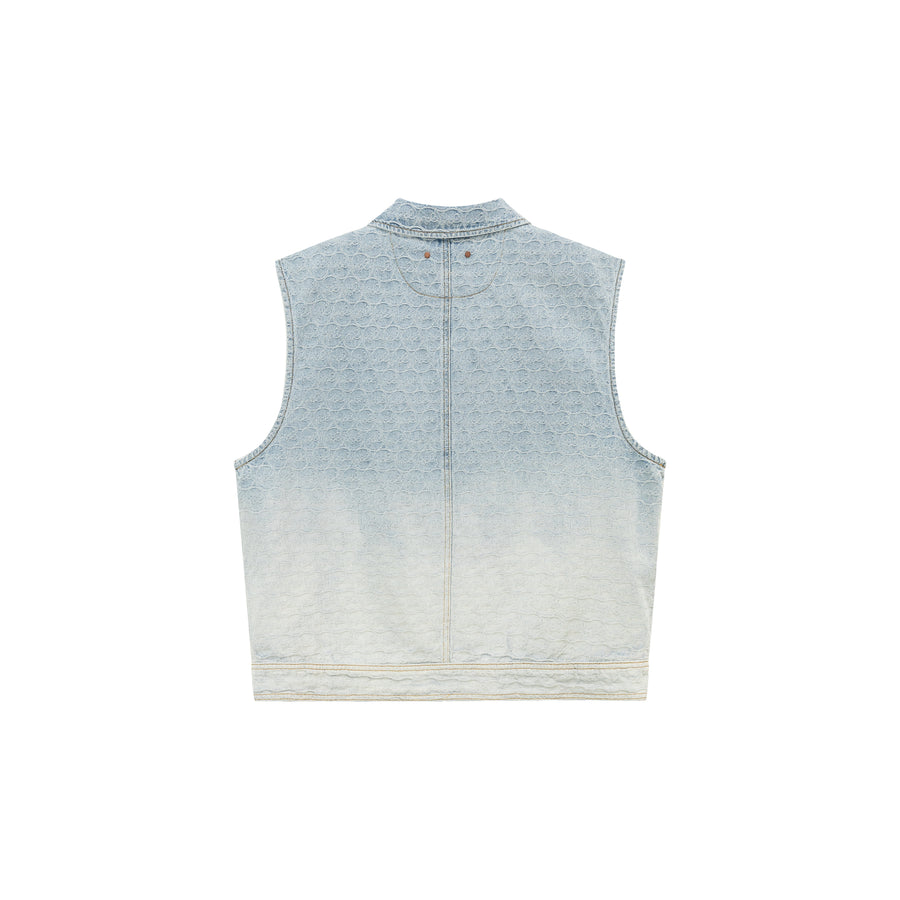 CHUU Collar Zip-Up Denim Vest