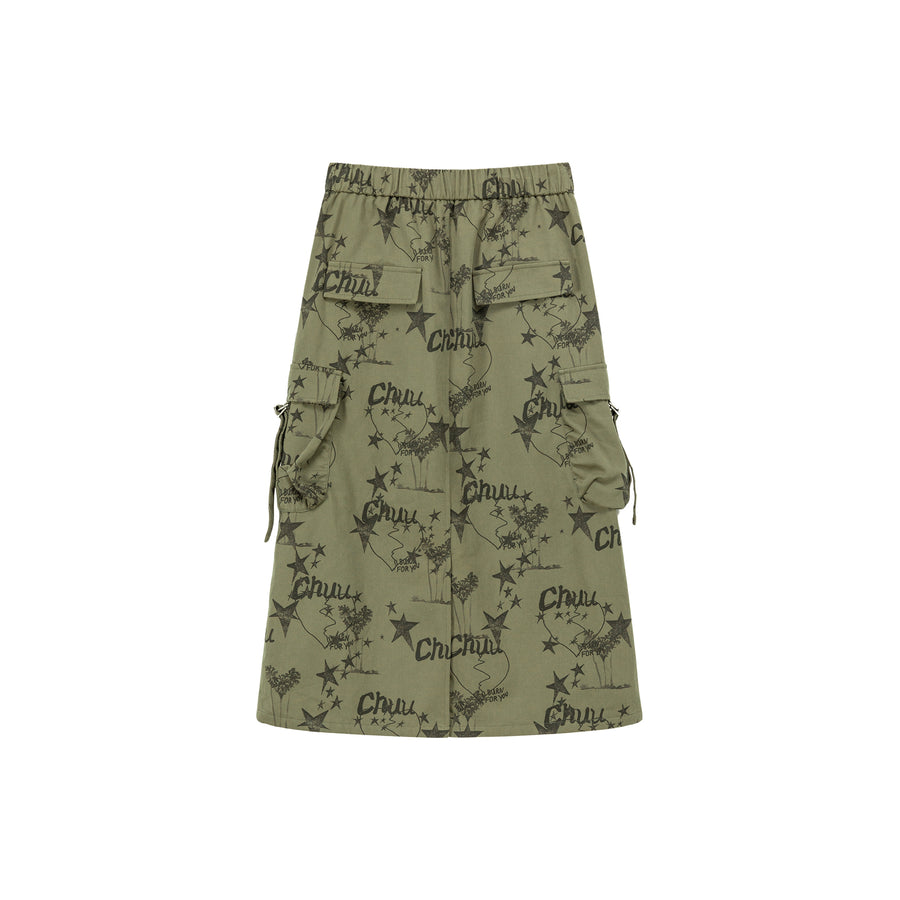 CHUU Icon Pocket Star Long Skirt