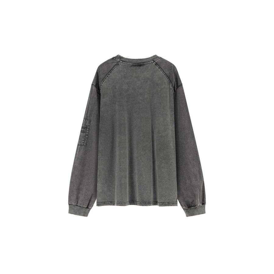 CHUU Washed Boxy Long Sleeve T-Shirt