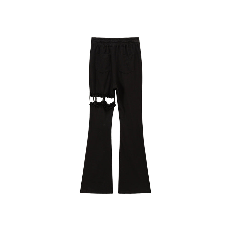 CHUU Elastic Waist Drawstring Hollow Cutout Pants