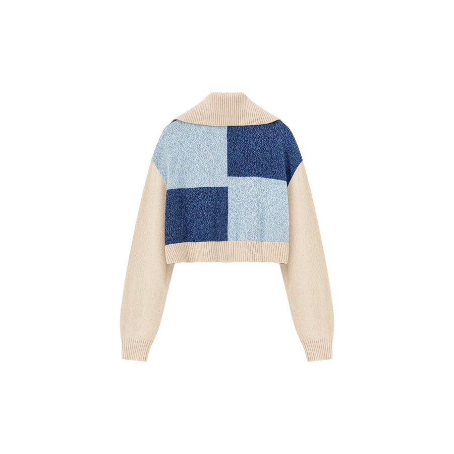 CHUU Big Collar Color Scheme Cardigan