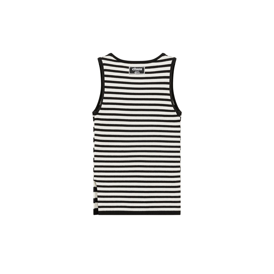 CHUU Striped Knit Sleeveless Top