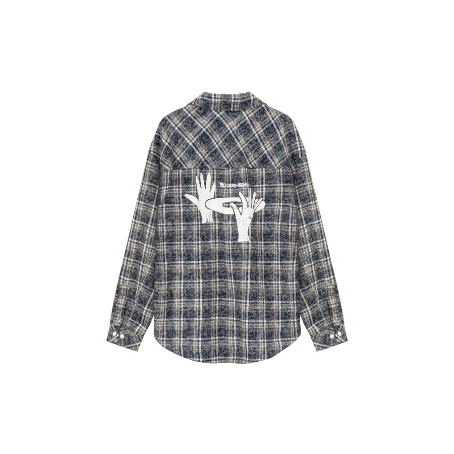 CHUU Back Design Loose Fit Check Shirt