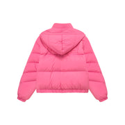 Colored Hooded Simple Padded Jacket