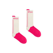 Logo Color Ribbed High Socks