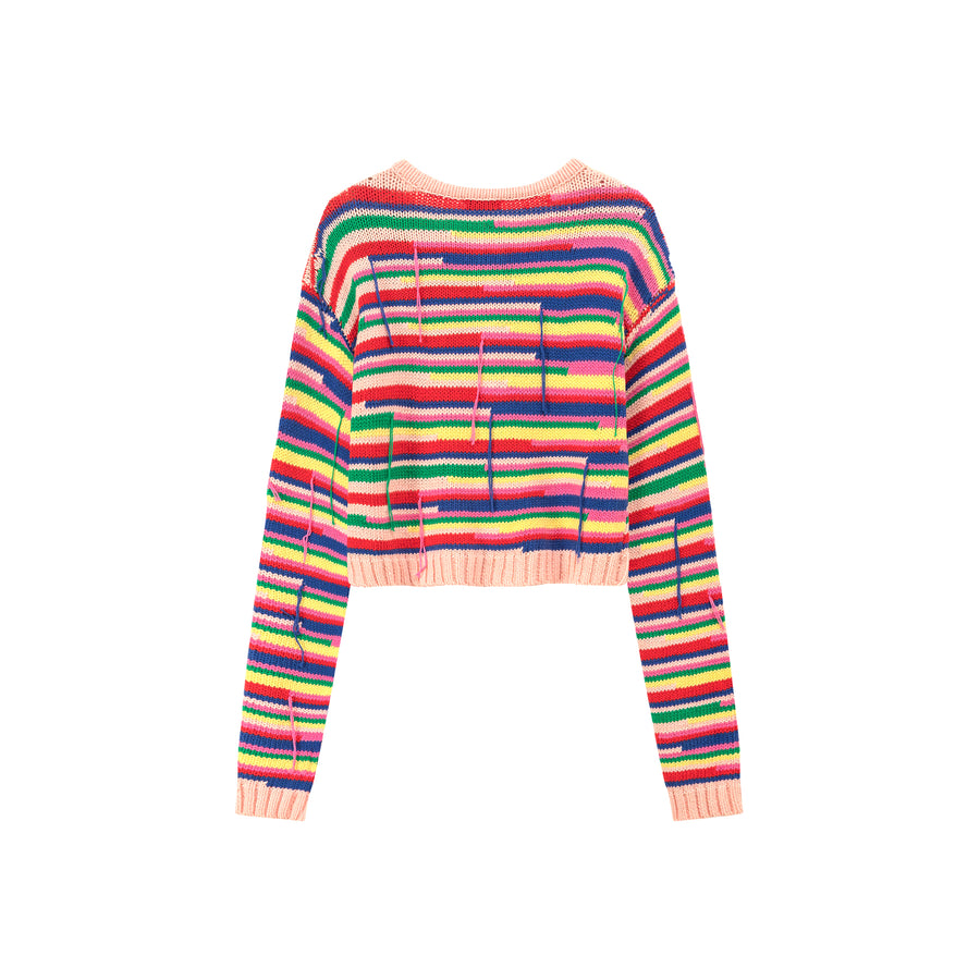 CHUU Rainbow Knit Cardigan