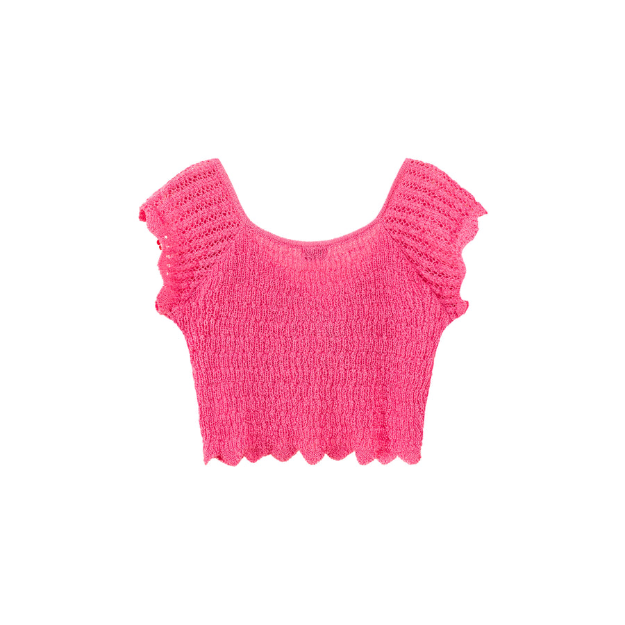 CHUU Cherry Point Summer Knit Bustier Top