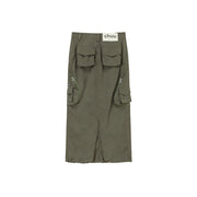 Cargo Pockets Maxi Skirt