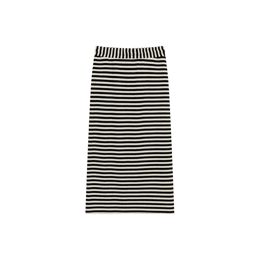 CHUU Slit Stripe Long Skirt