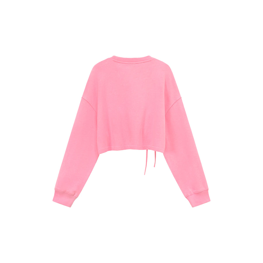 CHUU Logo Heart String Crop Sweatshirt