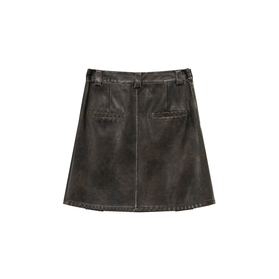 CHUU A-Line Leather Skirt