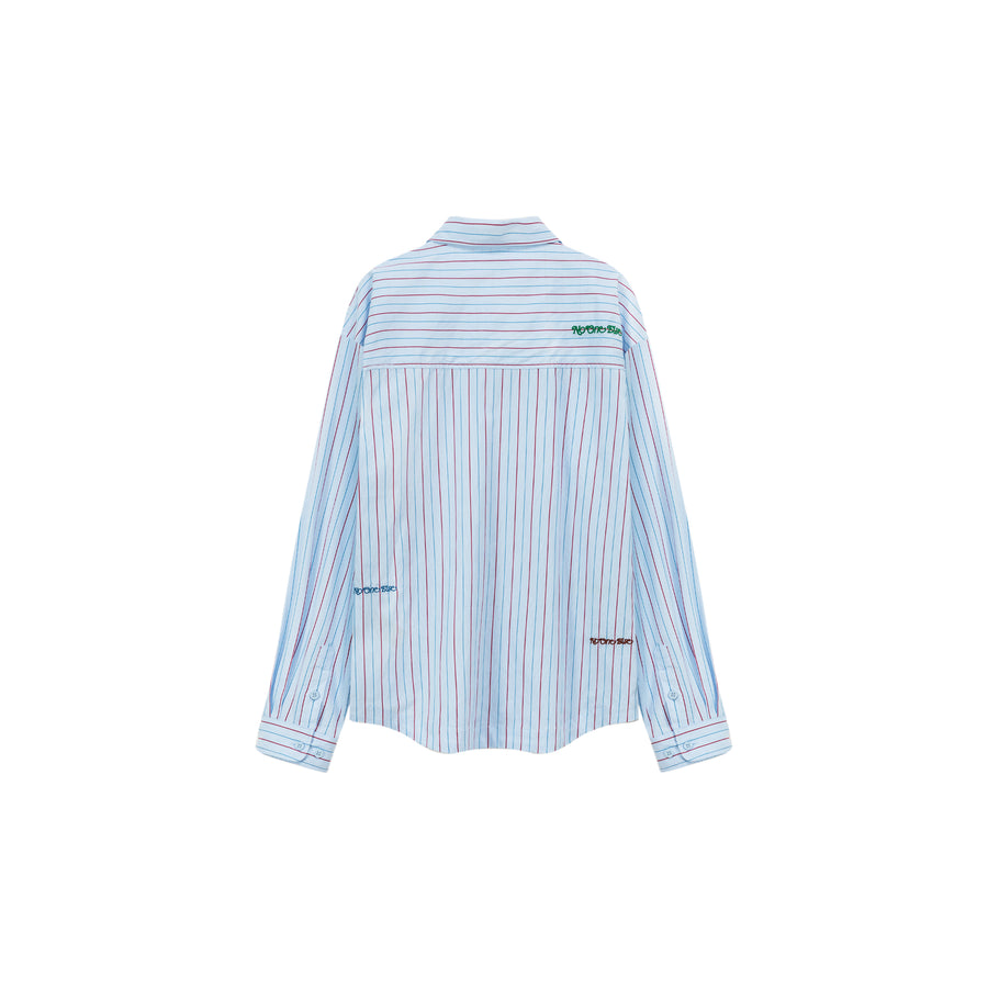 CHUU Embroidered Striped Basic Shirt