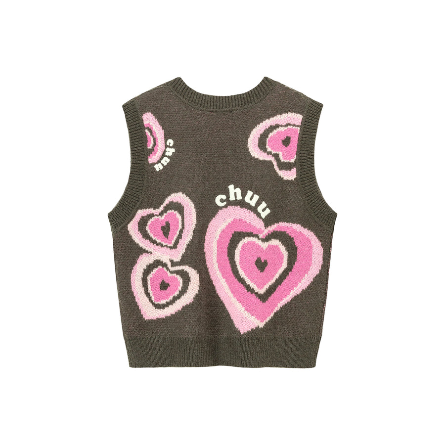 CHUU Heart Knit Sweater Vest