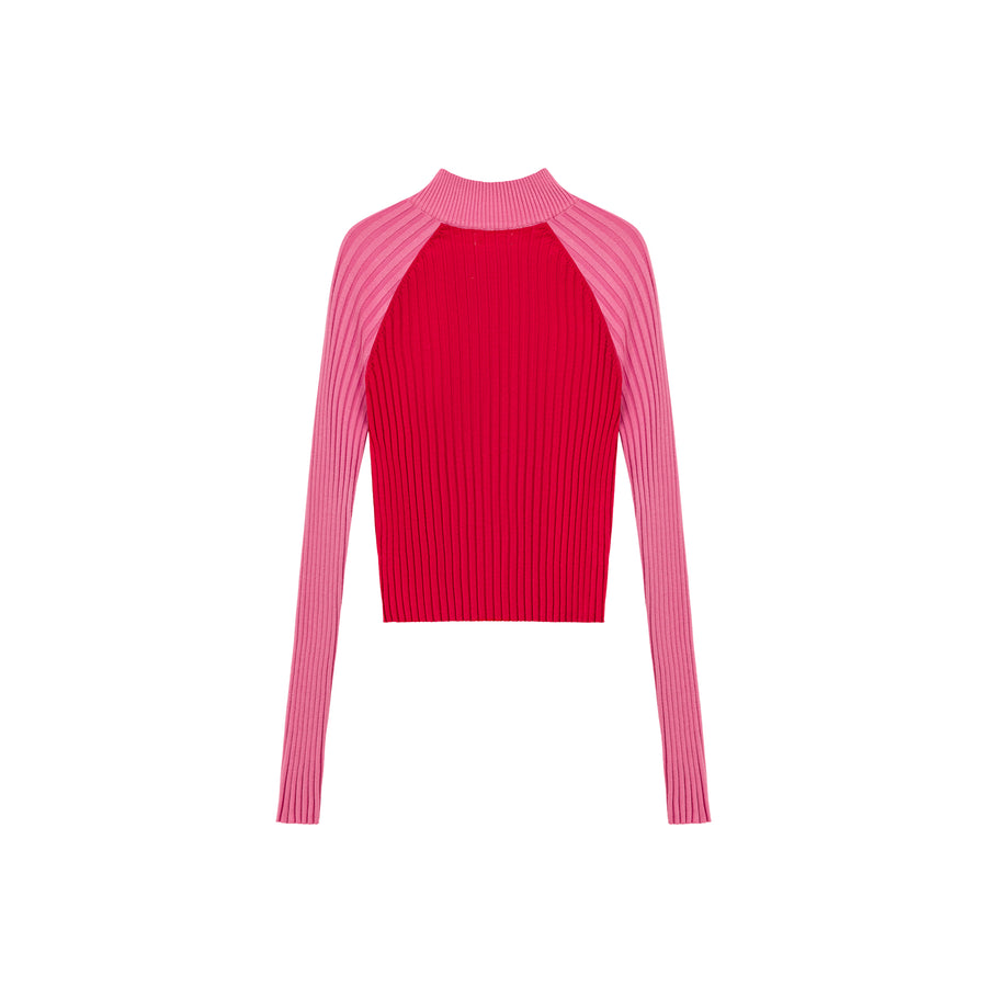 CHUU Half Zip-Up Color Knit Sweater