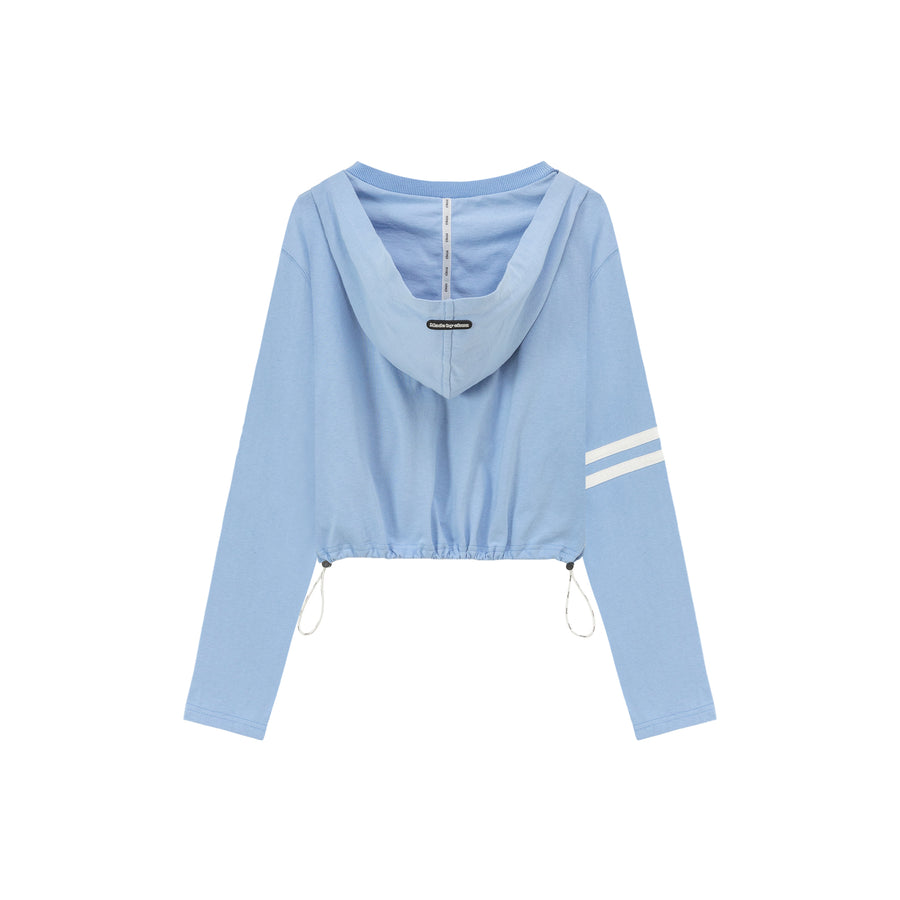 CHUU Logo Heart Crop Hoodie