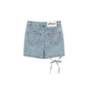 Ribbon Tie Denim Shorts