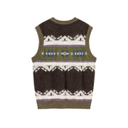 Pattern Color Knit Vest