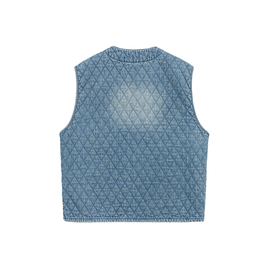 CHUU Pocket Quilted Denim Vest