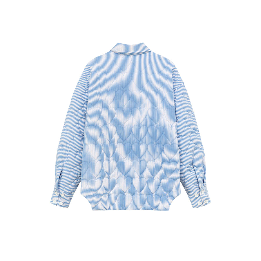 CHUU Heart Shirt Quilted Padded Shacket