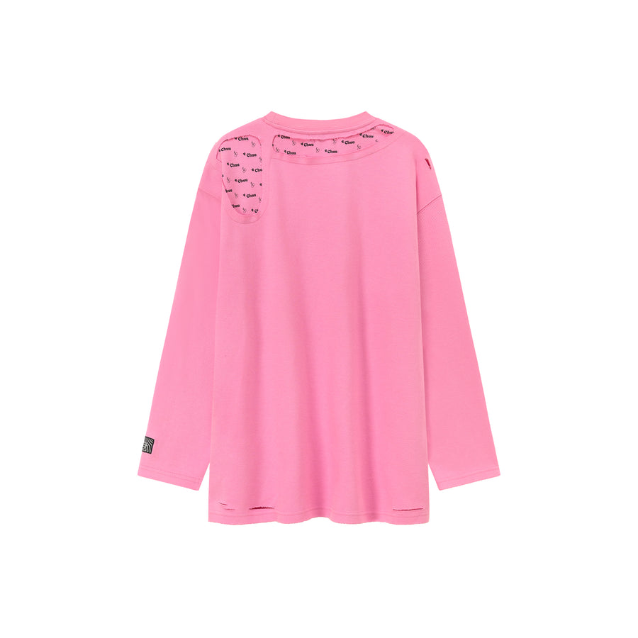 CHUU Logo Lettering Slit Boxy T-Shirt