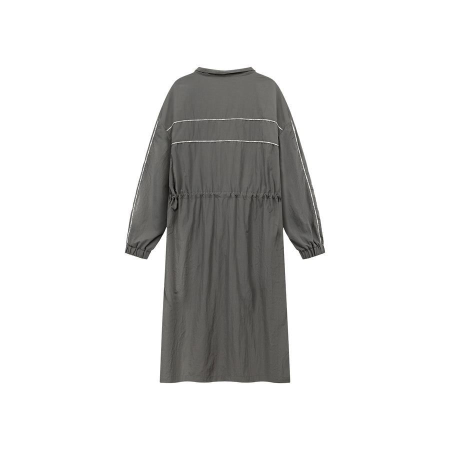 CHUU Half Zip-Up Elastic Long Dress