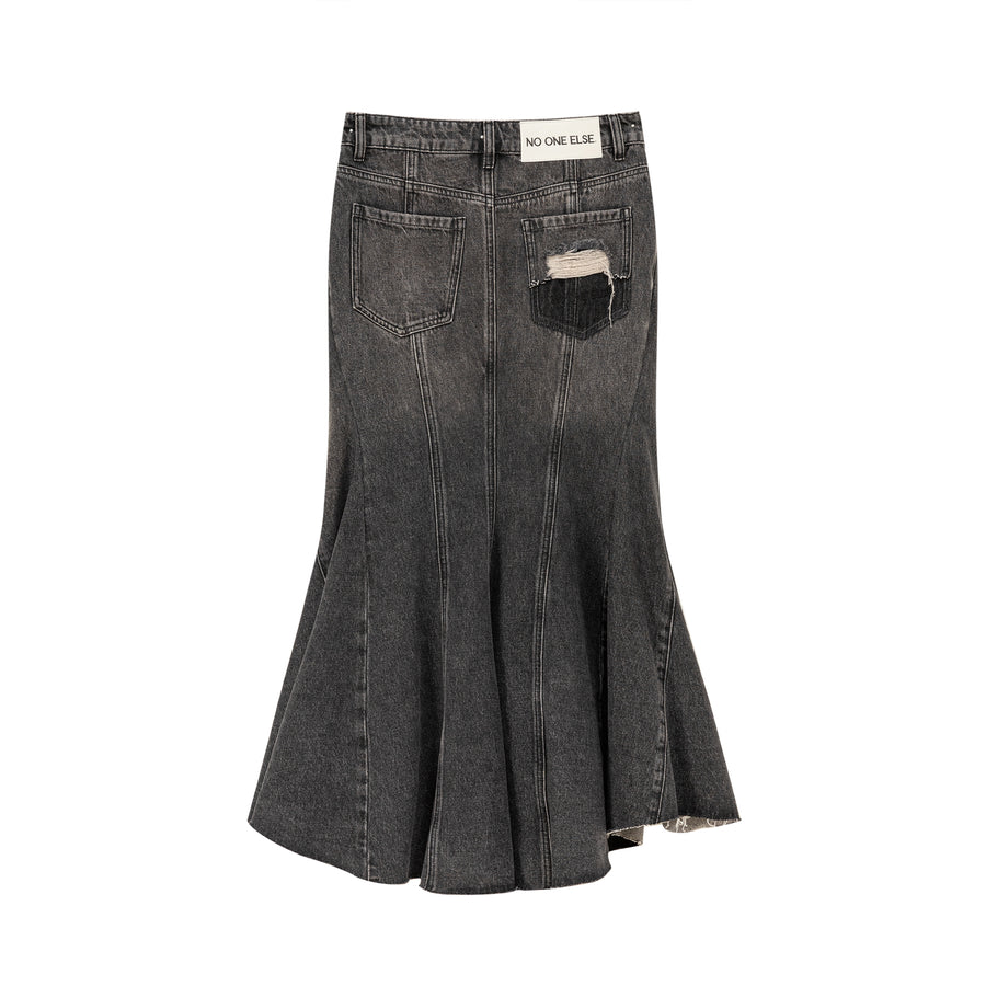 CHUU Denim Long Mermaid Skirt