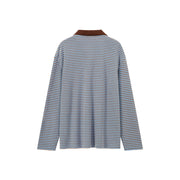 Open Collar Stripe T-Shirt