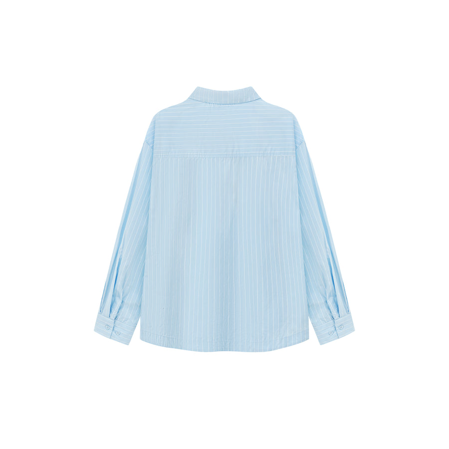 CHUU Logo Stripe Loose Fit Shirt