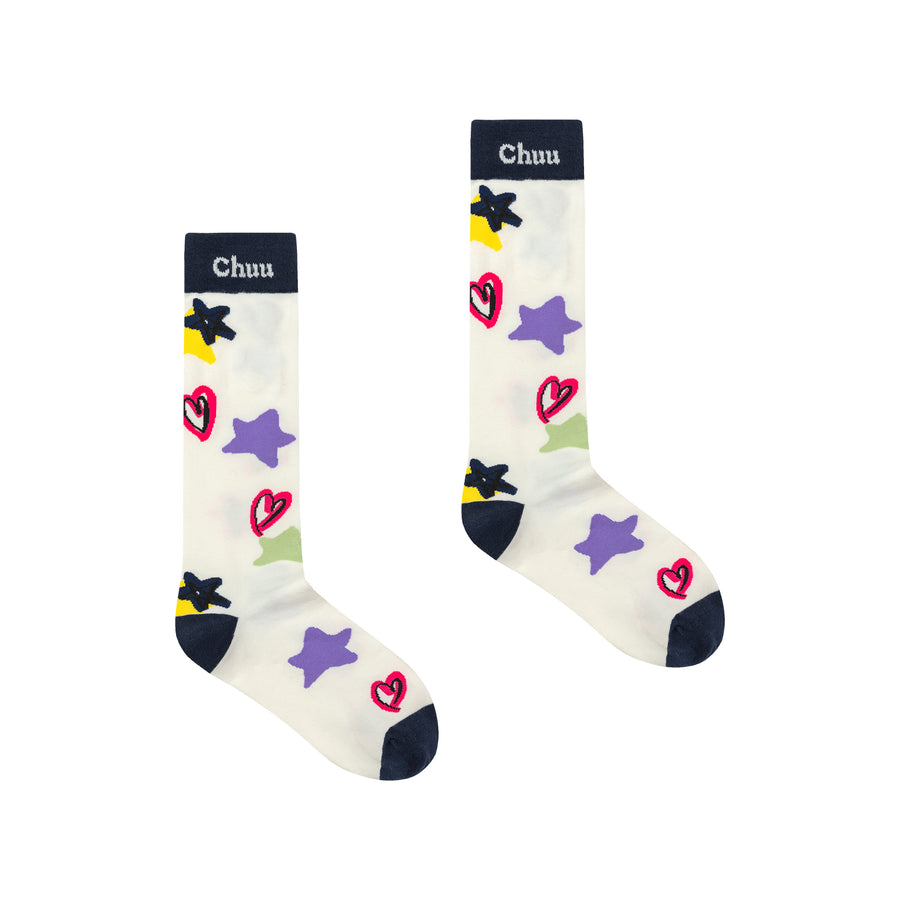 CHUU Star Heart Socks