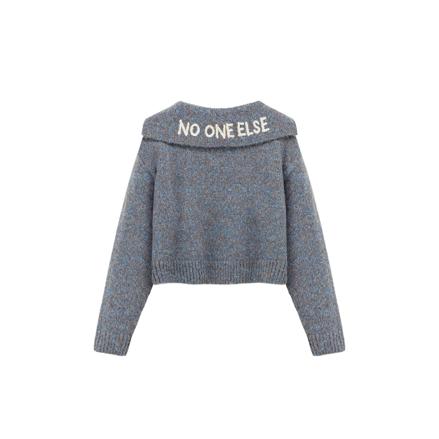 CHUU Open Big Collar Knit Sweater