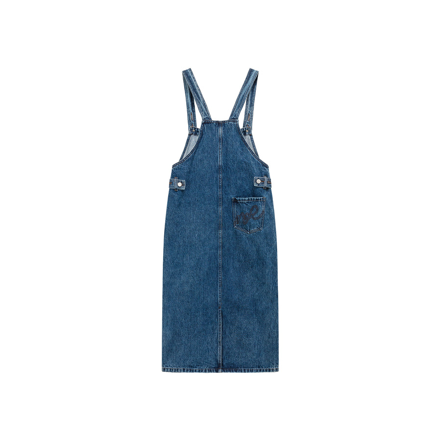 CHUU Denim Overalls Long Dress