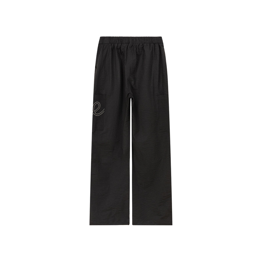 CHUU Logo High Waist Drawstring Casual Pants