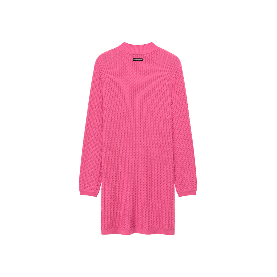 CHUU Ruffle Heart Button Knit Dress