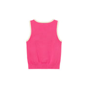 Logo Lettering Color Knit Sleeveless Top