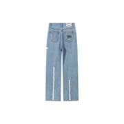 Cotton Denim Straight Pants