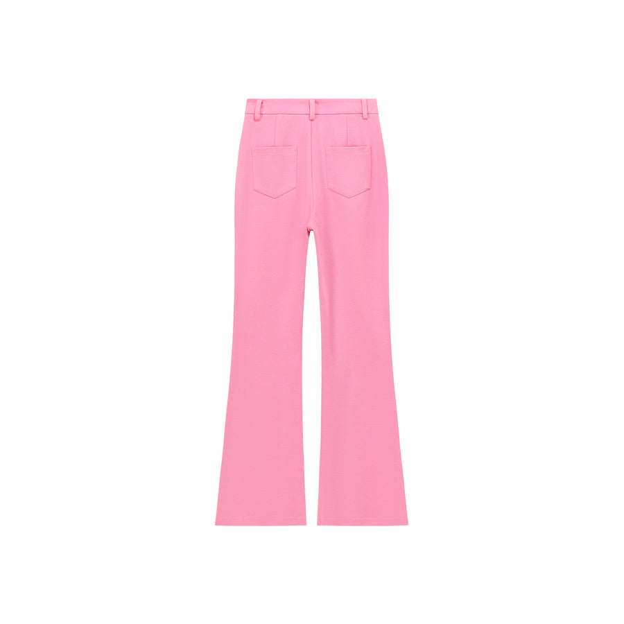 CHUU Logo Basic Semi Bootcut Pants