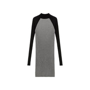 Color Matching Half Zip-Up Dress