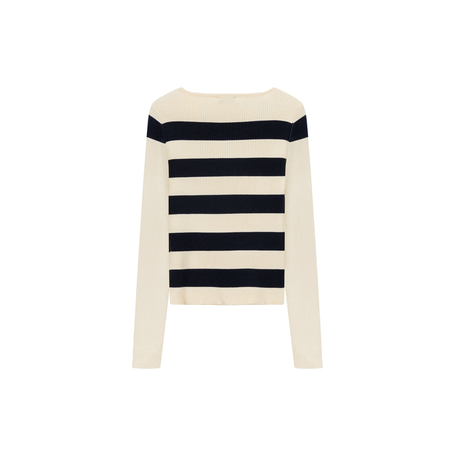 CHUU Vintage Striped Knit Top