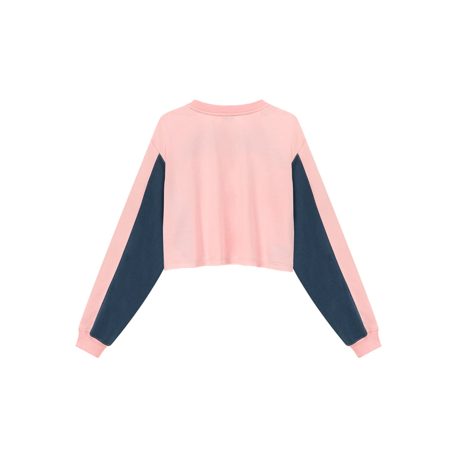 CHUU Cropped Logo Color Loosefit Sweatshirt