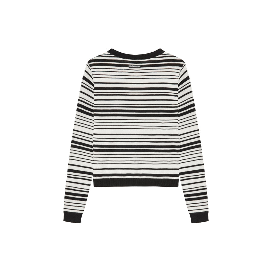 CHUU Slim Stripe Knit Top