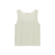 Striped U-Neck Contrast Color Sleeveless Top