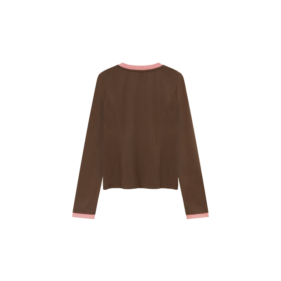 CHUU Retro Mushroom Line Color Long Sleeve T-Shirt