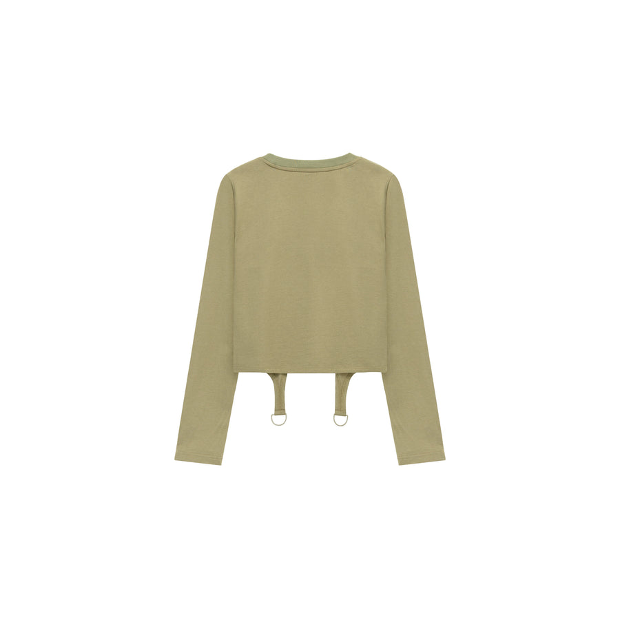 CHUU Simple Unbalanced Long Sleeve T-Shirt