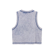 Color V-Trim Sleeveless Top