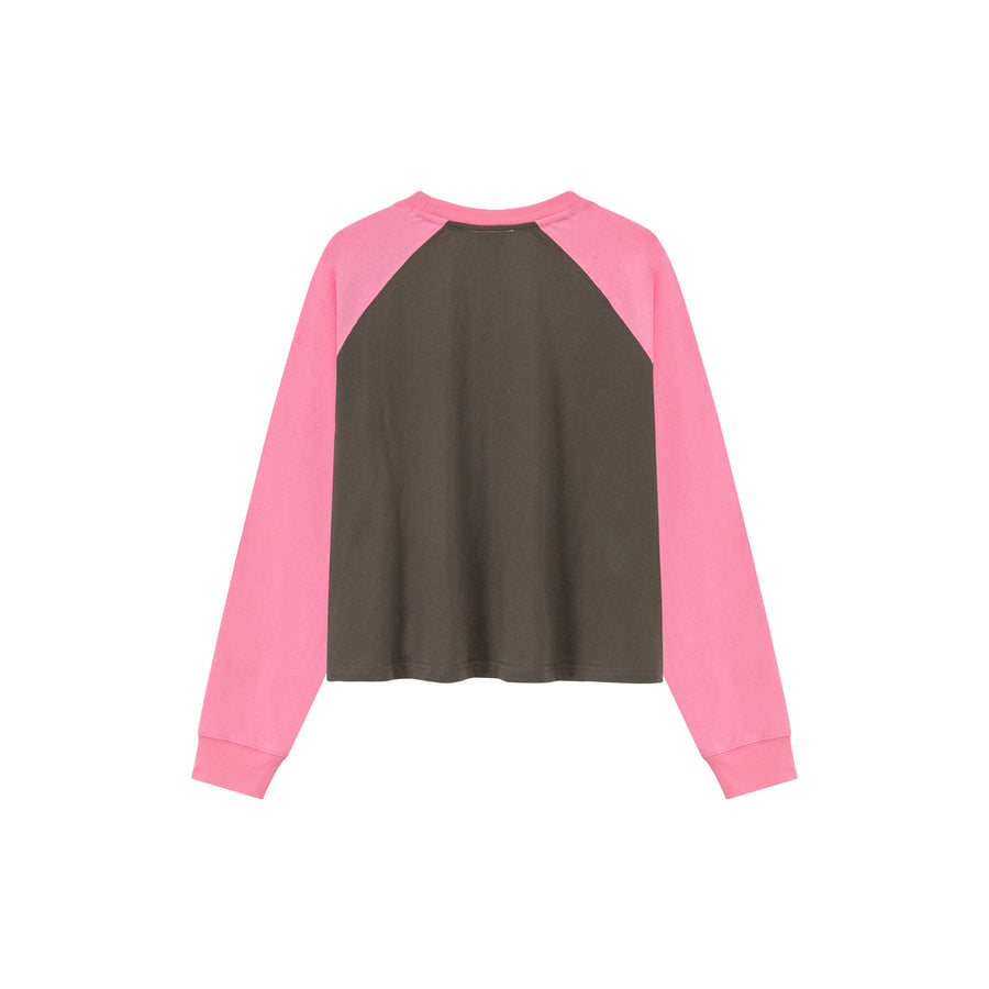 CHUU Two Toned Loose Fit Long Sleeve T-Shirt