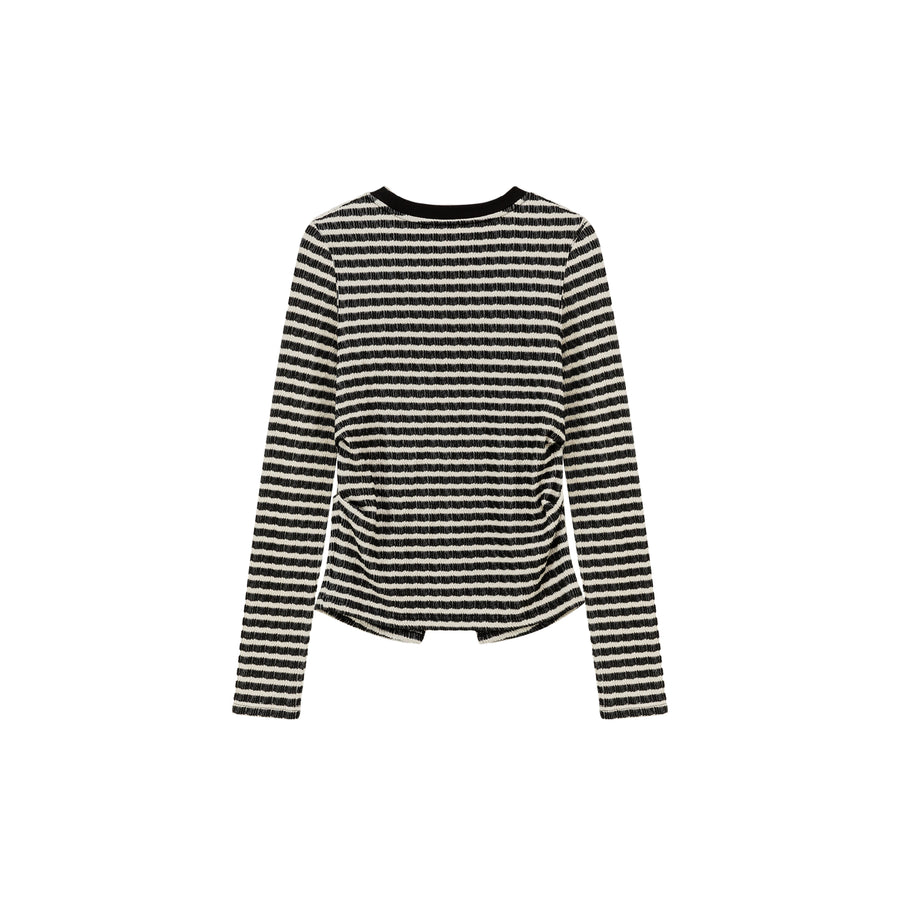 CHUU Slit Slim Stripe T-Shirt