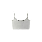 Hot Girl Sleeveless Slim Shiny Crop Top