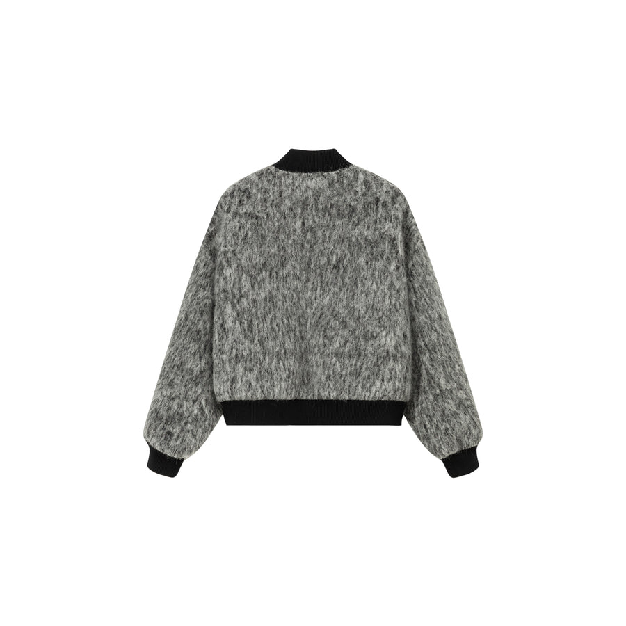 CHUU Fuzzy Logo Two Toned Jacket