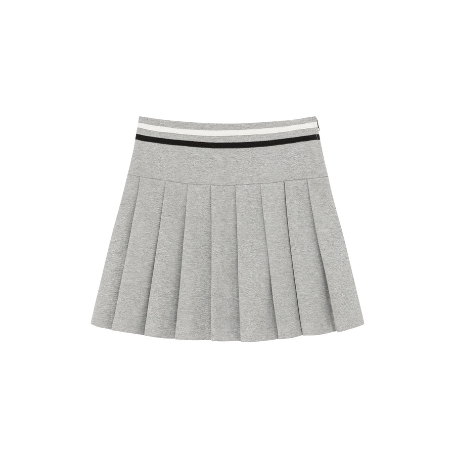 CHUU Color Line Pleated Sporty Mini Skirt