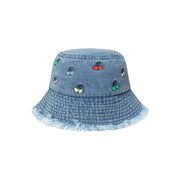 Multi Color Cherry Denim Bucket Hat